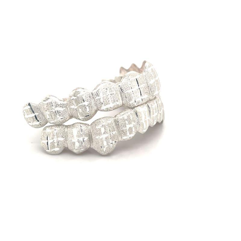 20pc Silver Dusted Bricks Grillz - Seattle Gold Grillz