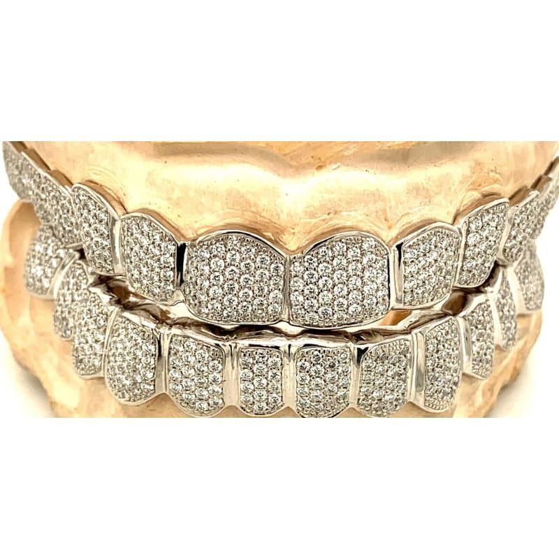 24pc Gold Honeycomb Diamond Grillz - Seattle Gold Grillz