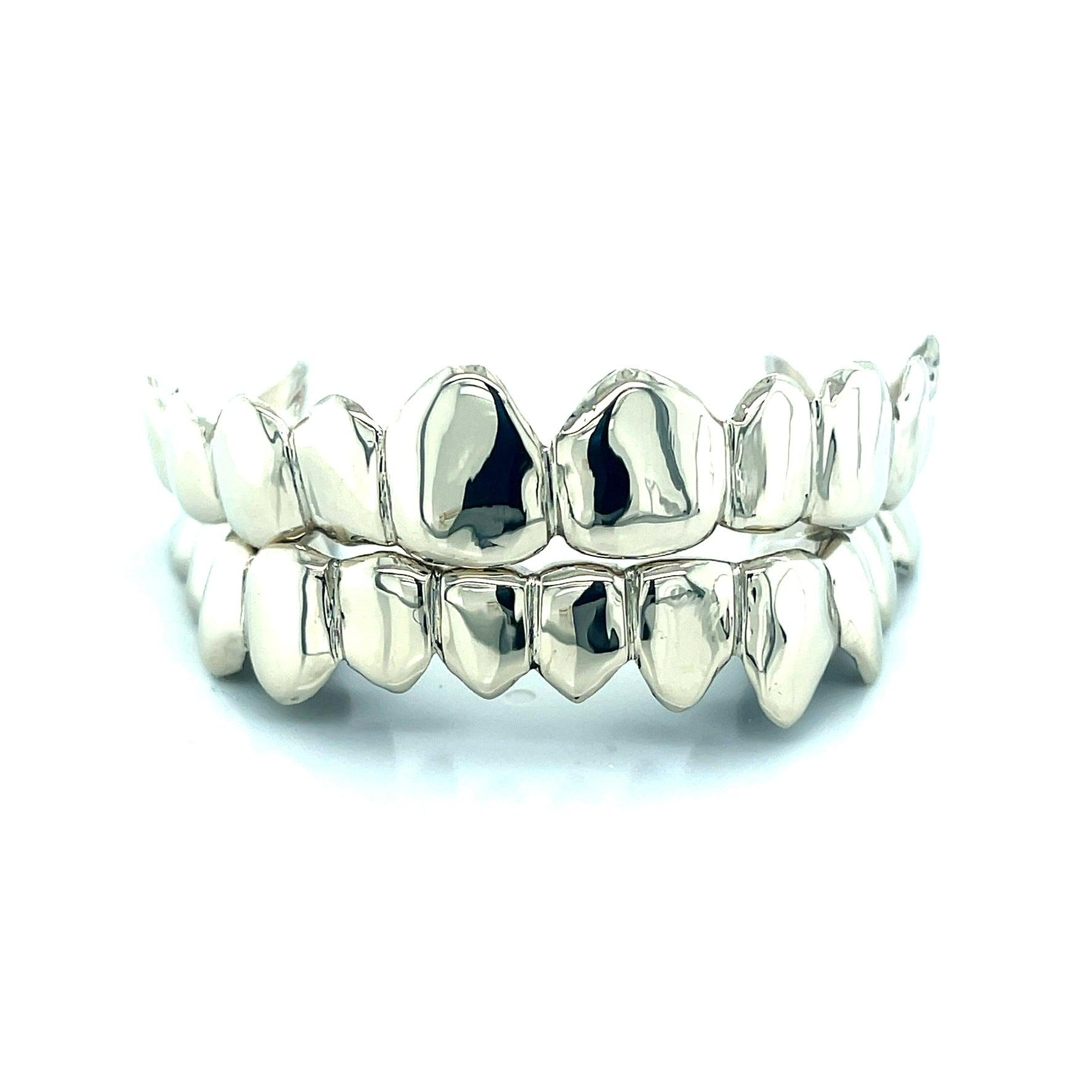 24pc White Gold High Polished Grillz - Seattle Gold Grillz