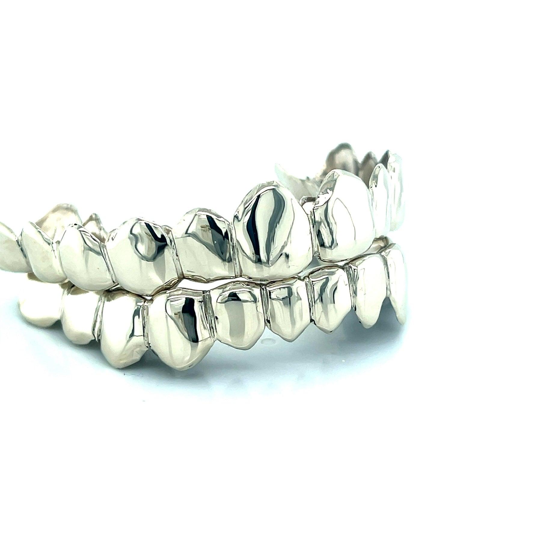24pc White Gold High Polished Grillz - Seattle Gold Grillz