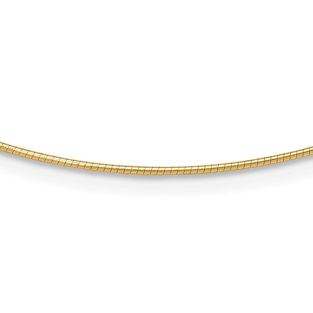 14K Yellow Gold Round Detachable-Clasp Omega Chain — 1 mm