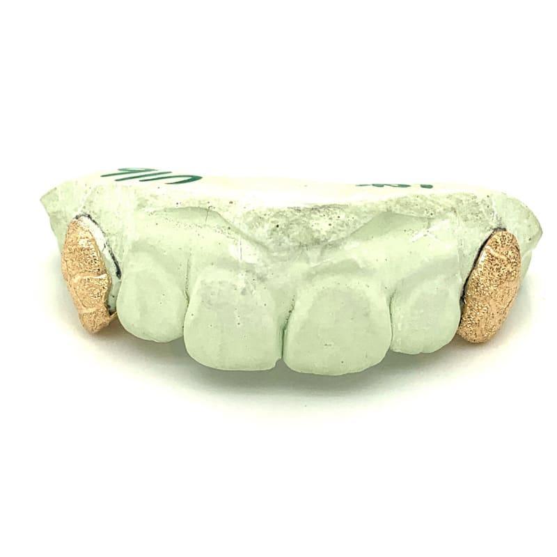 2pc Gold Alligator Diamond Dust Top Fangs - Seattle Gold Grillz