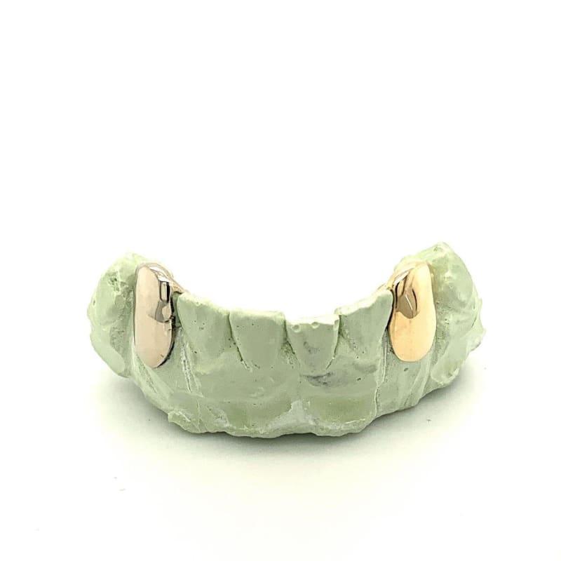 2pc Gold Bottom Fang Grillz - Seattle Gold Grillz