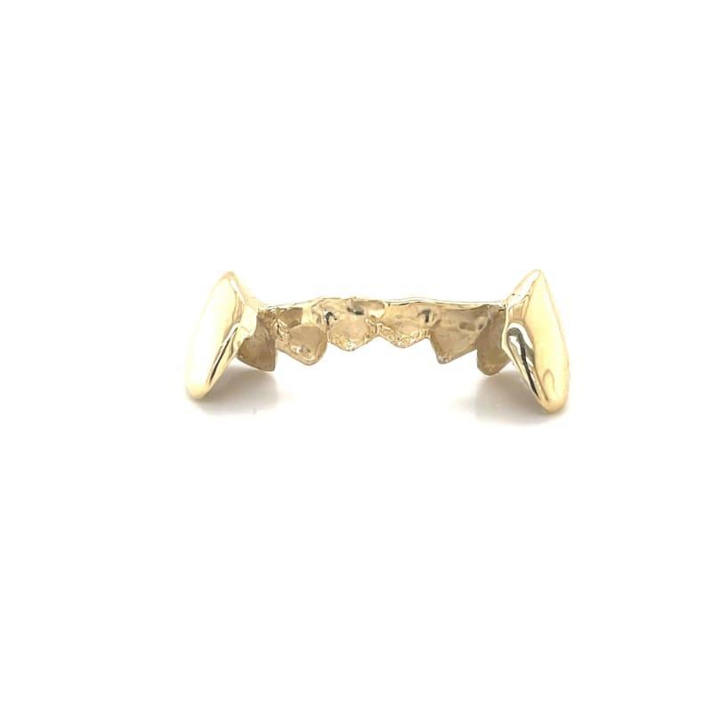 2pc Gold Bridged Fang Grillz - Seattle Gold Grillz