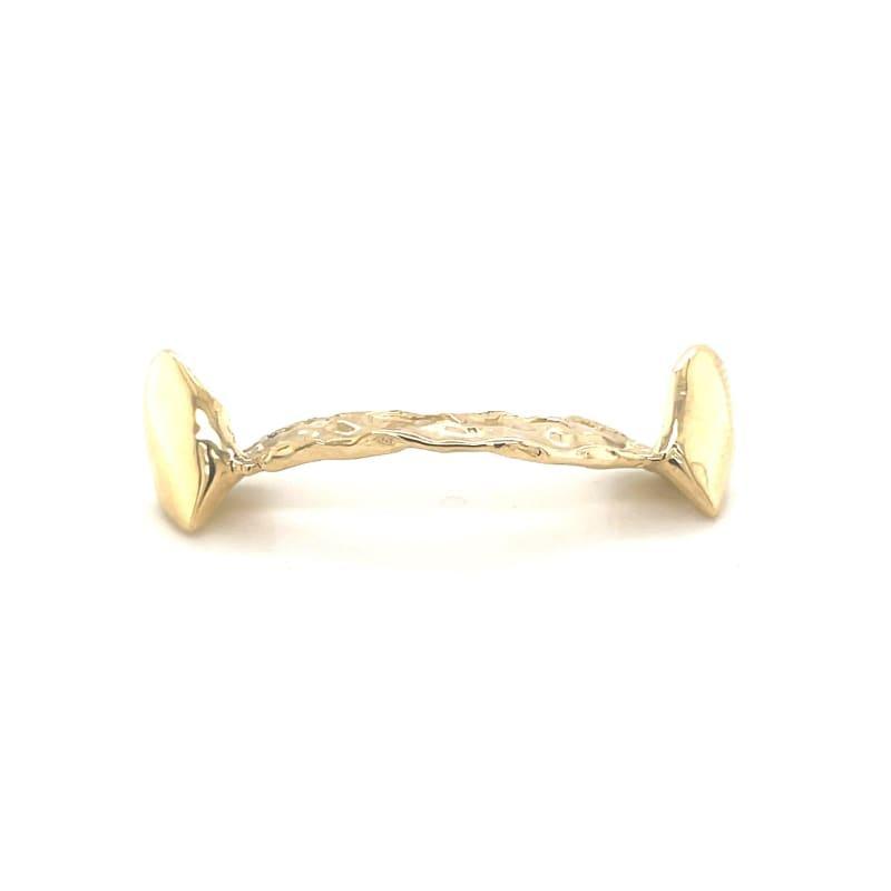 2pc Gold Bridged Top Fangs - Seattle Gold Grillz