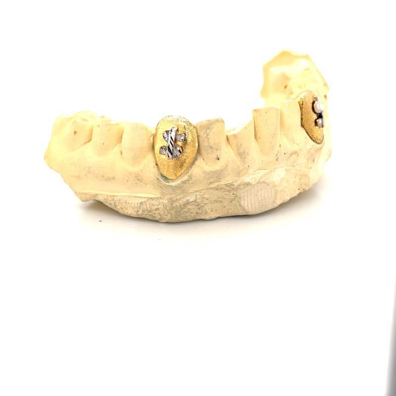 2pc Gold Dollar Sign Bottom Grillz - Seattle Gold Grillz