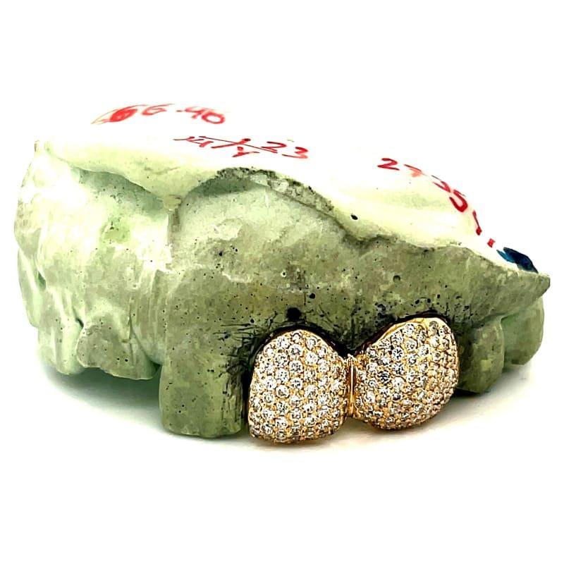 2pc Gold Honeycomb Top Grillz - Seattle Gold Grillz