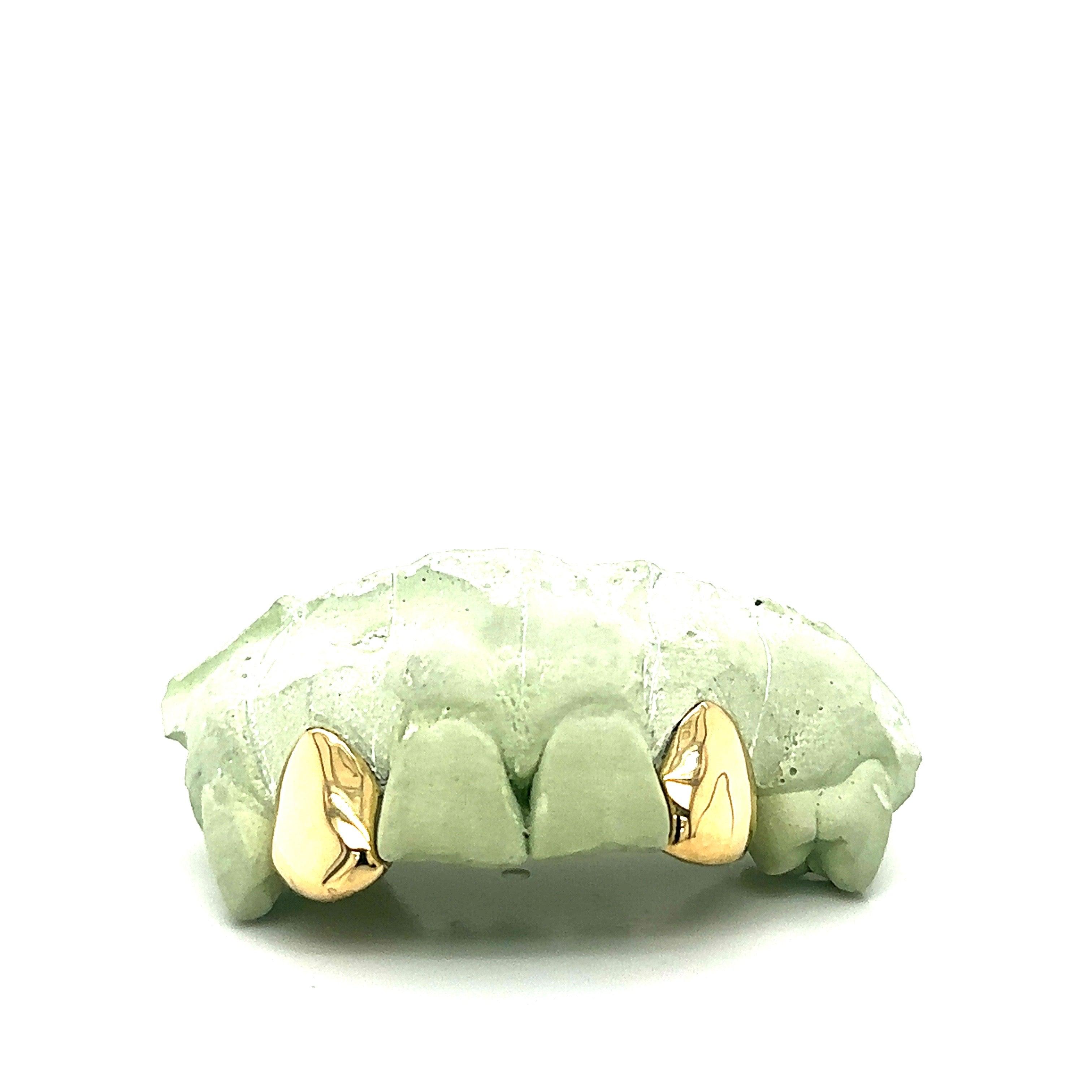 2pc Gold Incisor Top Grillz - Seattle Gold Grillz
