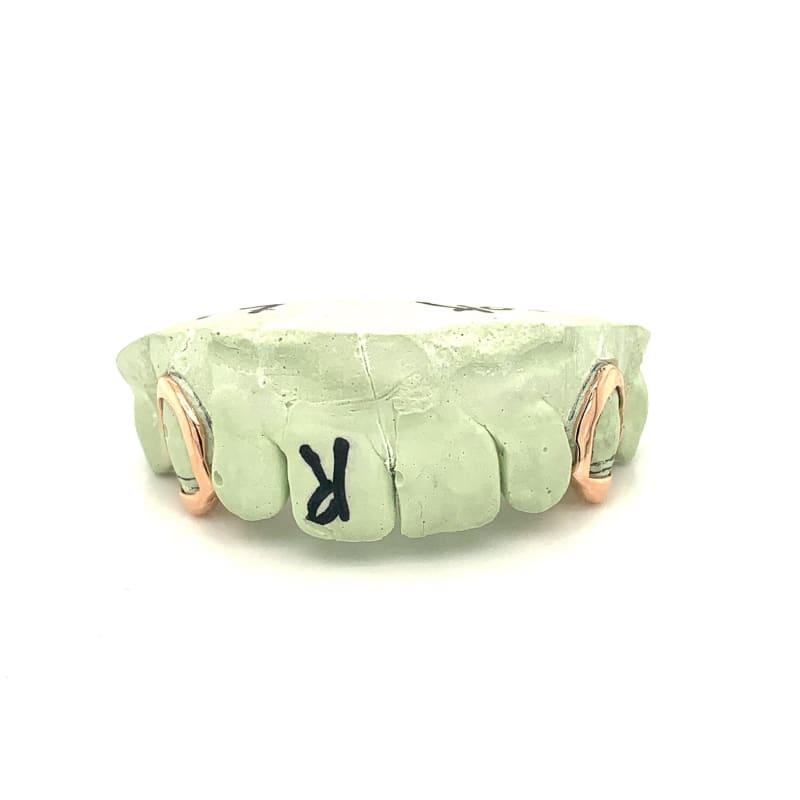 2pc Rose Gold Open Face Fangs - Seattle Gold Grillz