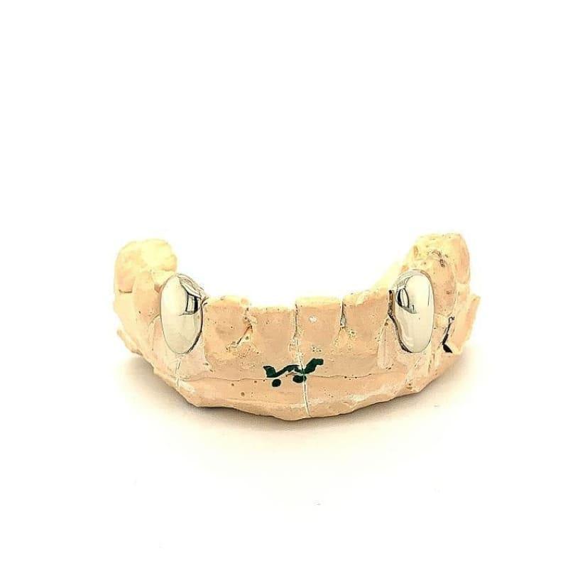 2pc Silver Bottom Fangs - Seattle Gold Grillz