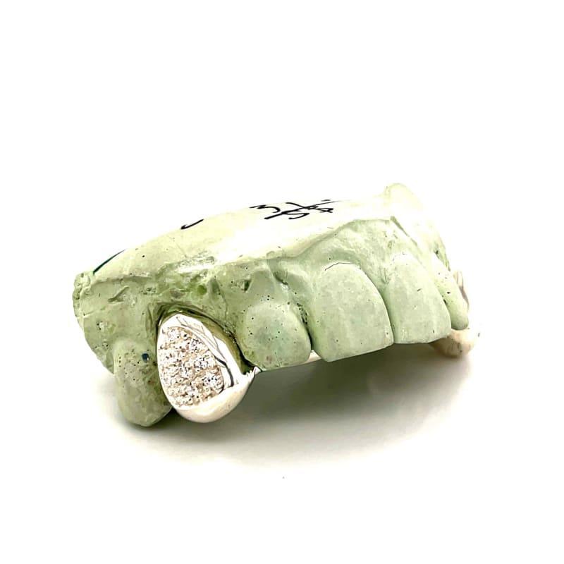 2pc Silver CZ Fang Grillz - Seattle Gold Grillz