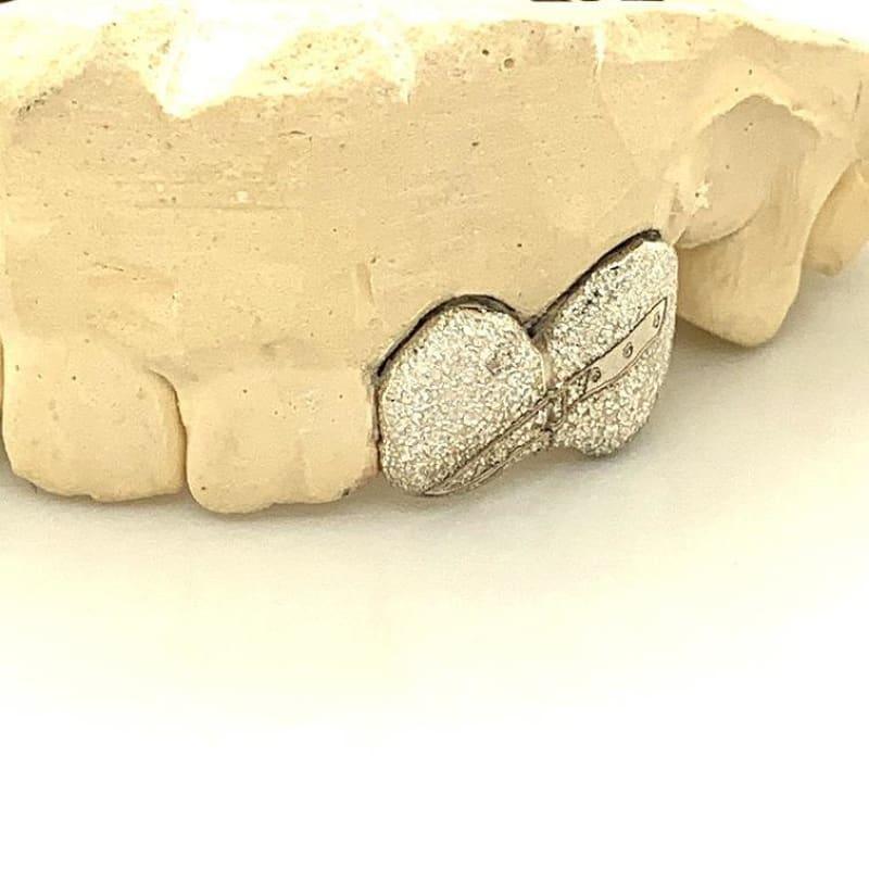 2pc Silver Diamond Dust Grillz - Seattle Gold Grillz