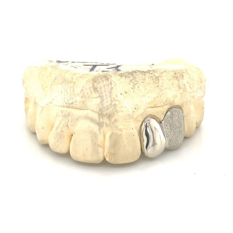 2pc White Gold Dusted Grillz - Seattle Gold Grillz