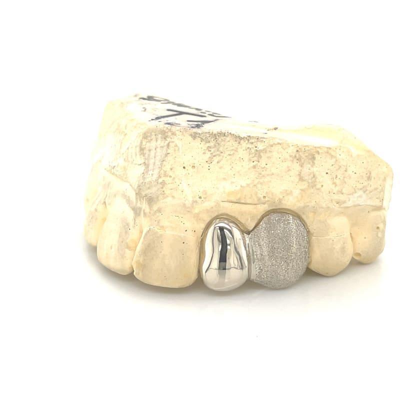 2pc White Gold Dusted Grillz - Seattle Gold Grillz