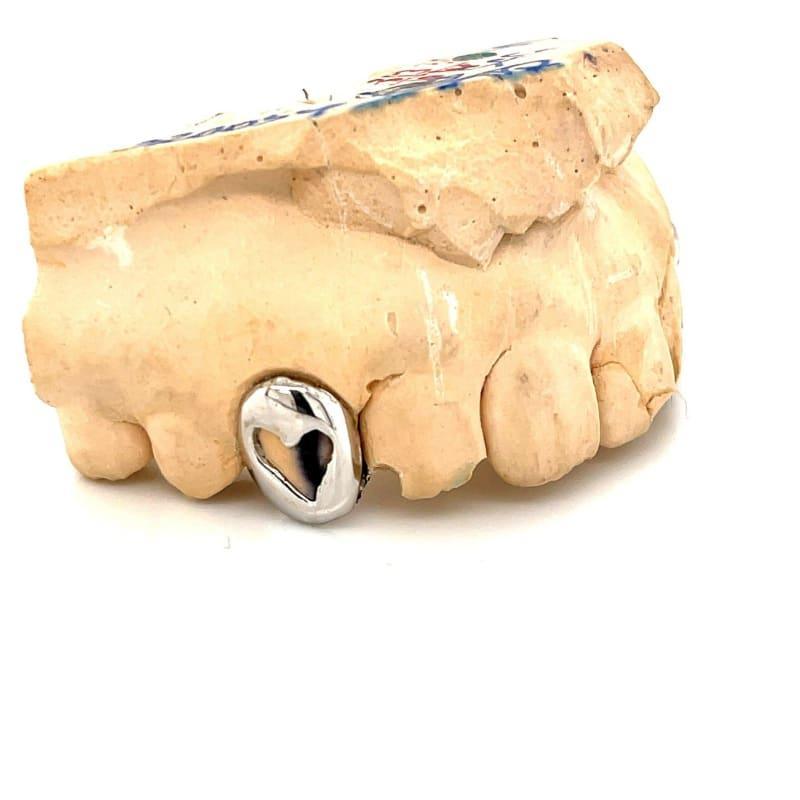 2pc White Gold Heart Open Face Grillz - Seattle Gold Grillz