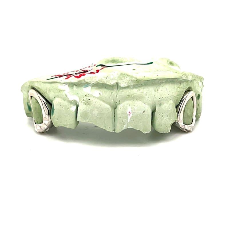 2pc White Gold Open Face Grillz - Seattle Gold Grillz