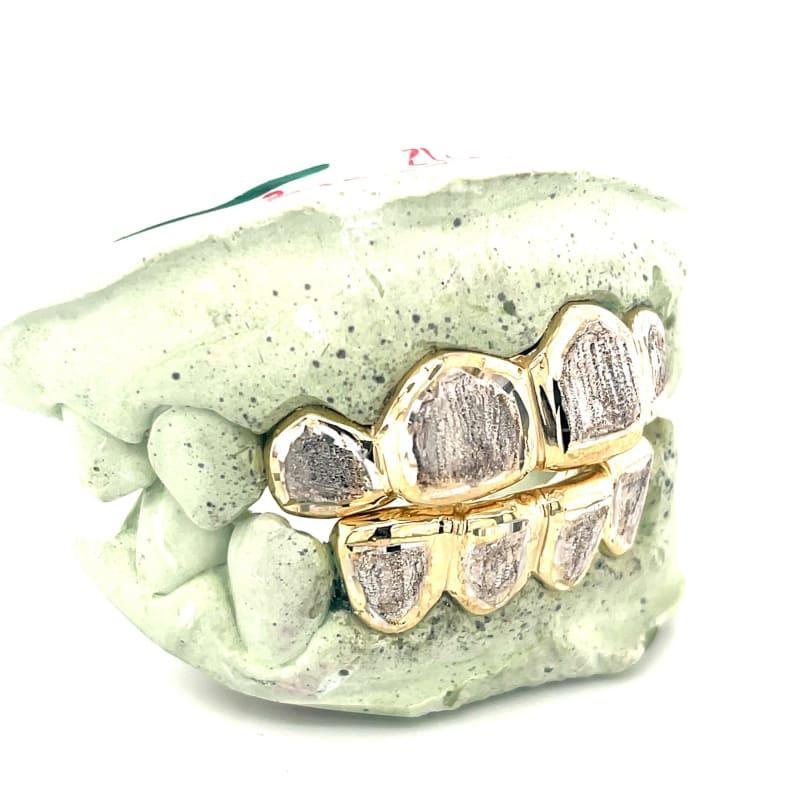 4 Top 4 Bottom Two Tone Dusted Grillz - Seattle Gold Grillz