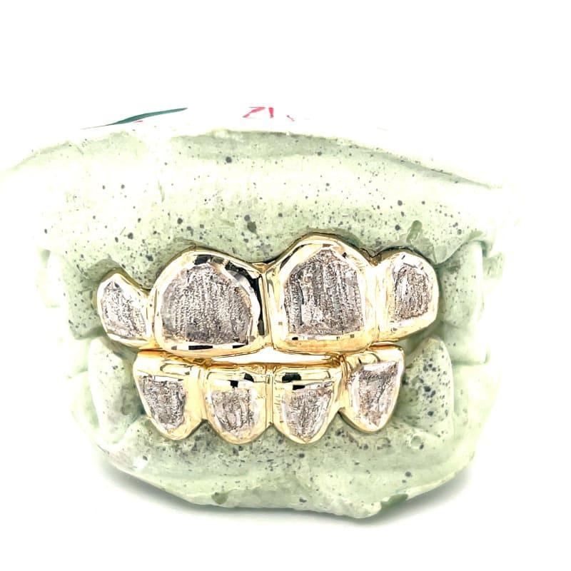 4 Top 4 Bottom Two Tone Dusted Grillz - Seattle Gold Grillz