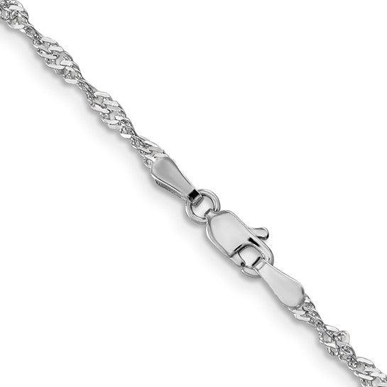 14k White Gold 1.9mm Singapore Chain