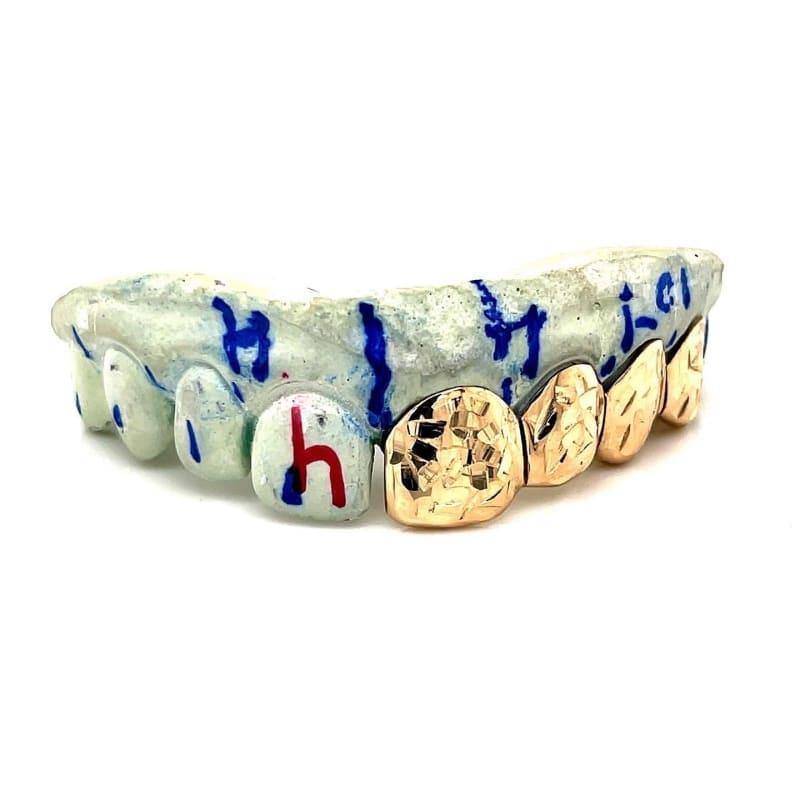 4pc Gold Left Leaf Cut Grillz - Seattle Gold Grillz