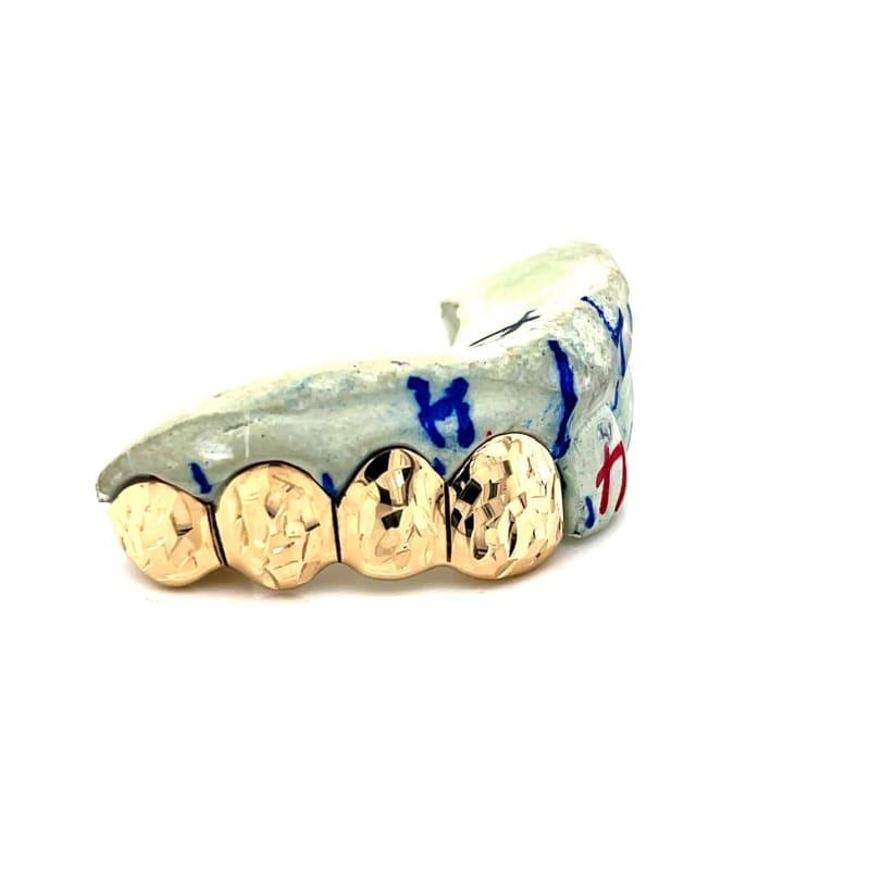 4pc Gold Right Leaf Cut Grillz - Seattle Gold Grillz