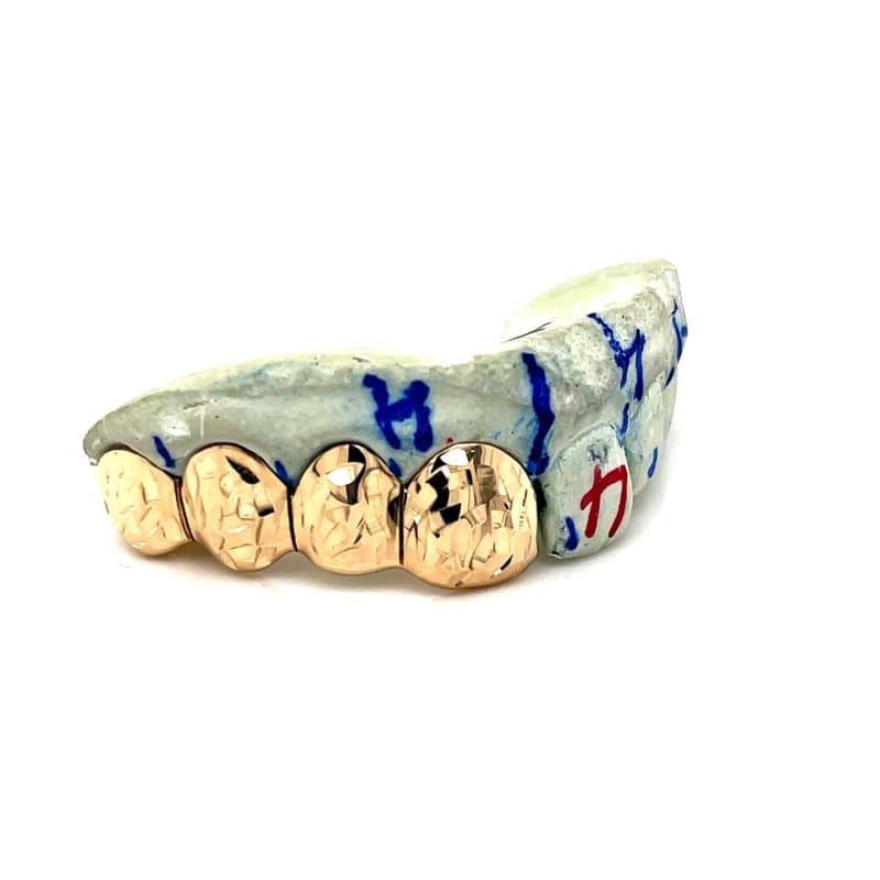 4pc Gold Right Leaf Cut Grillz - Seattle Gold Grillz