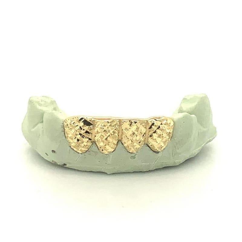 4pc Gold Snowflake Bottom Grillz - Seattle Gold Grillz