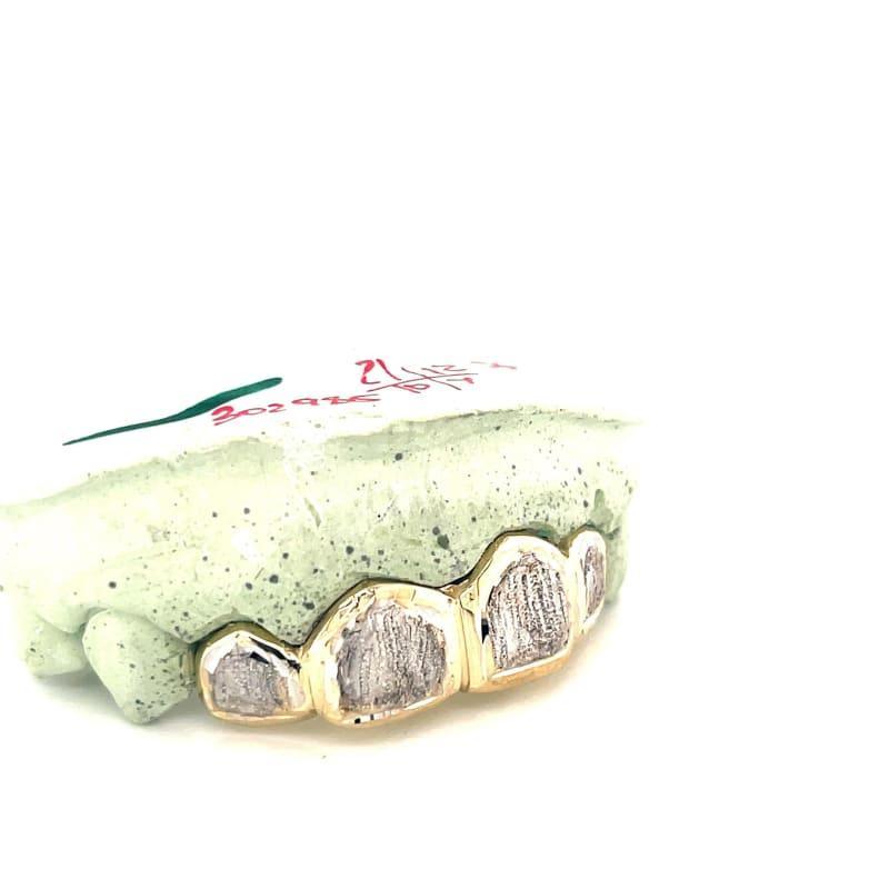 4pc Two Tone Dusted Grillz - Seattle Gold Grillz