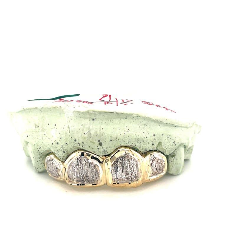 4pc Two Tone Dusted Grillz - Seattle Gold Grillz