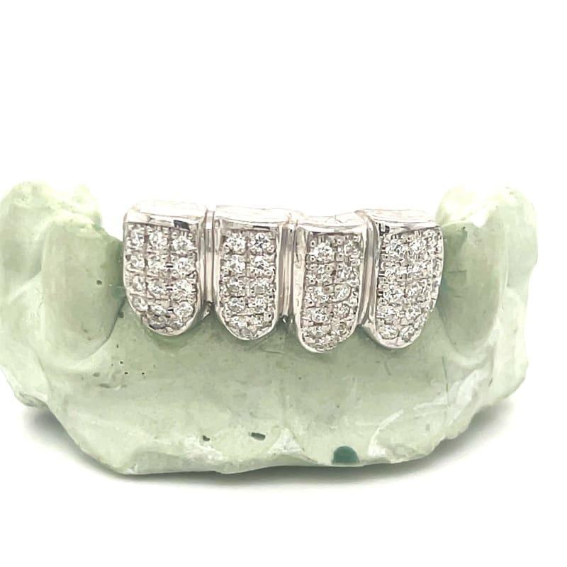 4pc White Gold Diamond Bottom Grillz - Seattle Gold Grillz