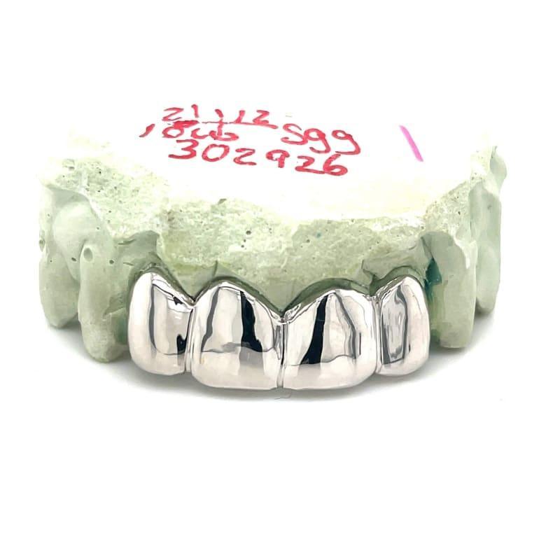 4pc White Gold Top Grillz - Seattle Gold Grillz