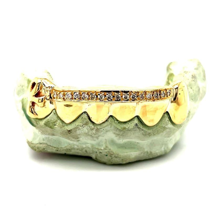 6pc Gold Ankh Diamond Grillz - Seattle Gold Grillz