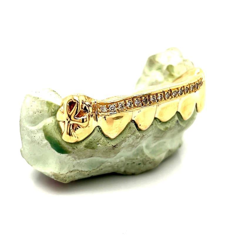 6pc Gold Ankh Diamond Grillz - Seattle Gold Grillz