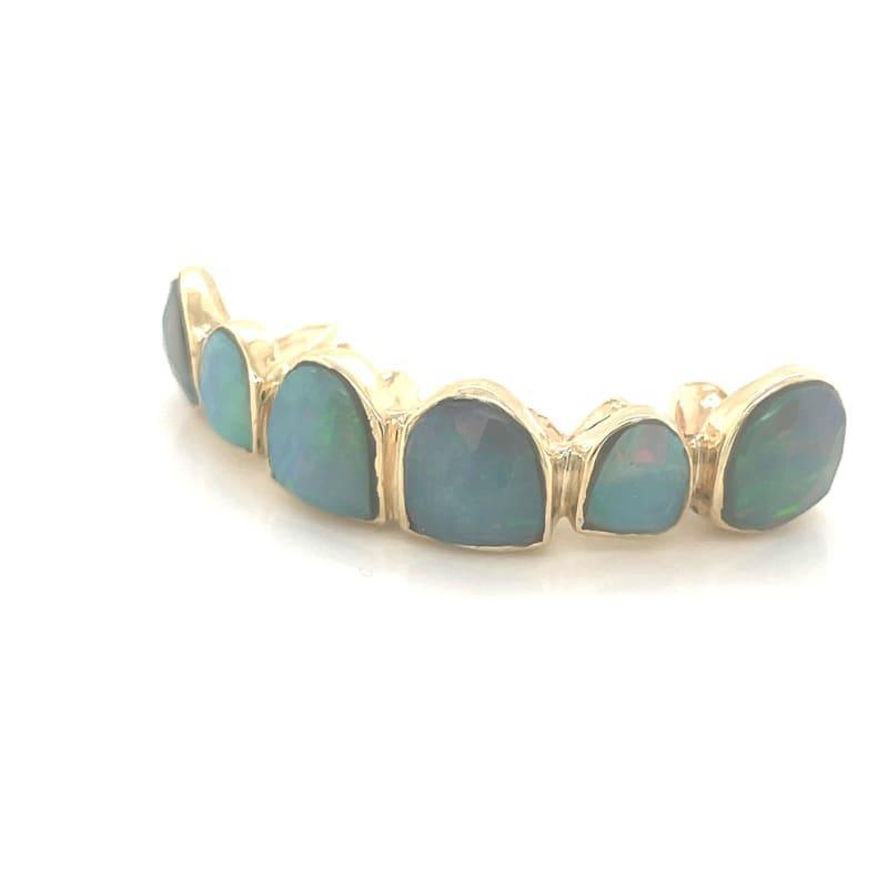 6pc Gold Black Opal Grillz - Seattle Gold Grillz