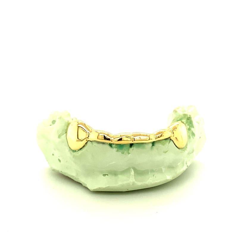 6pc Gold Bottom Bar Grillz - Seattle Gold Grillz