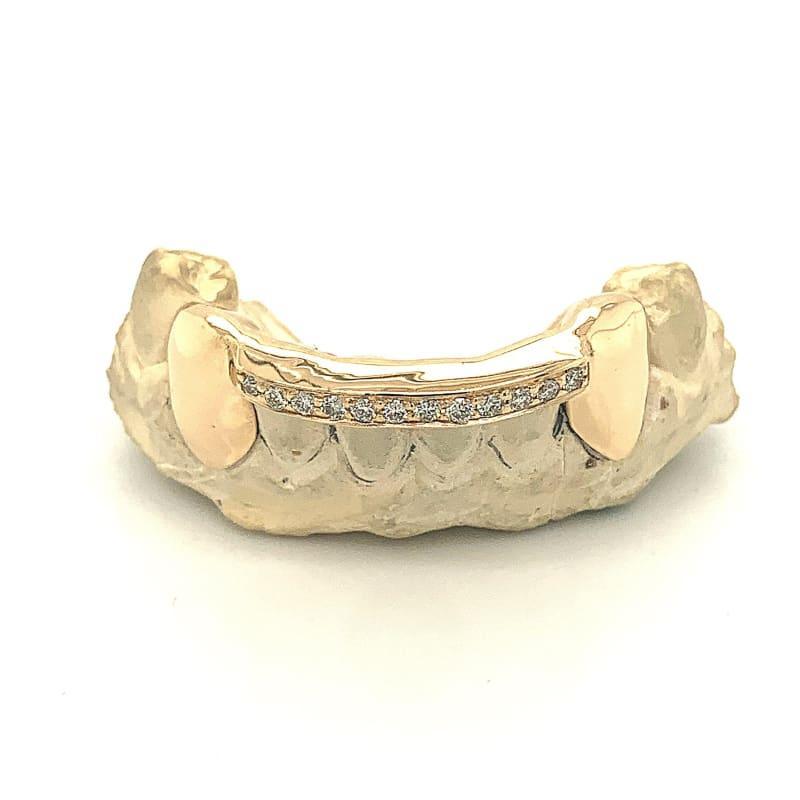 6pc Gold Diamond Bar Grillz - Seattle Gold Grillz