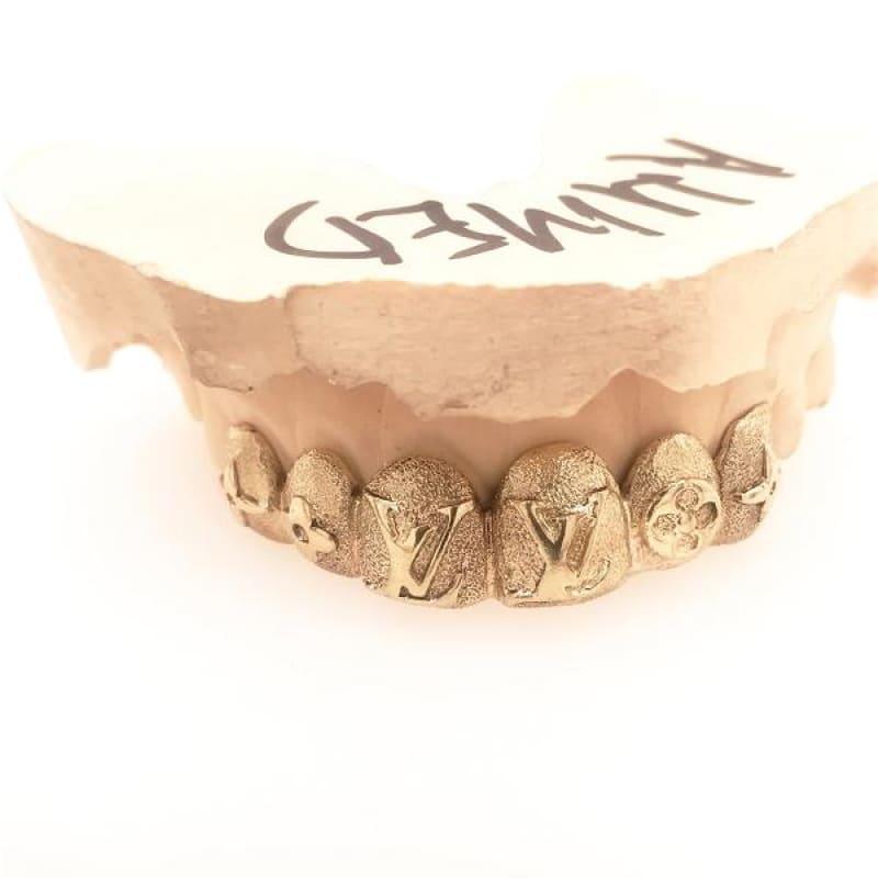 6pc Gold Dusted Brand Grillz - Seattle Gold Grillz