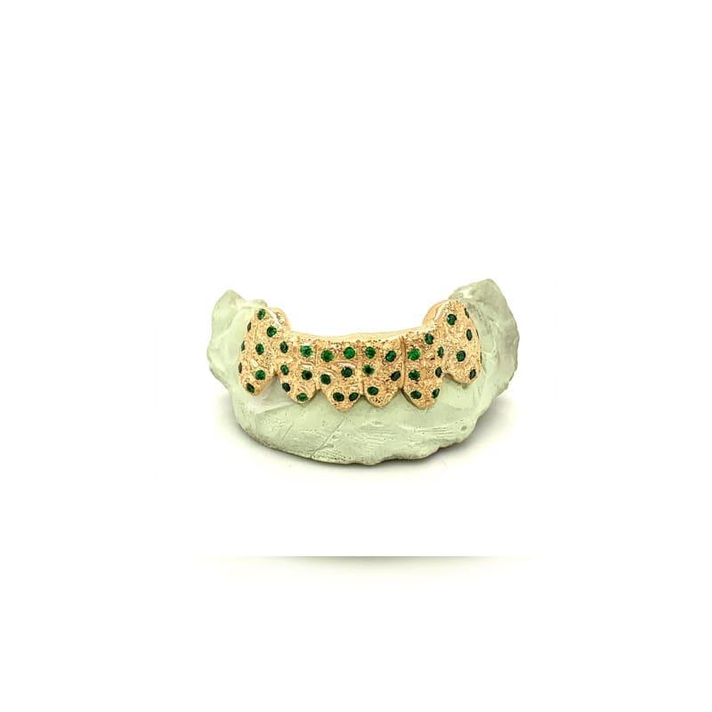 6pc Gold Emerald Alligator Grillz - Seattle Gold Grillz