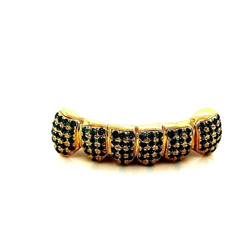 6pc Gold Emerald Bottom Grillz - Seattle Gold Grillz