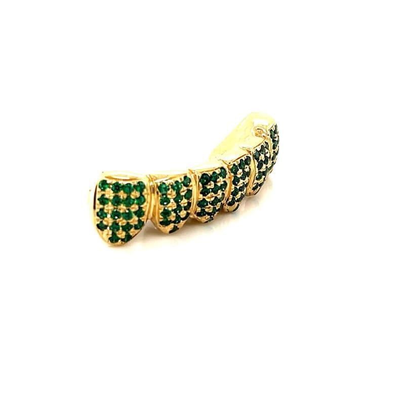 6pc Gold Emerald Bottom Grillz - Seattle Gold Grillz