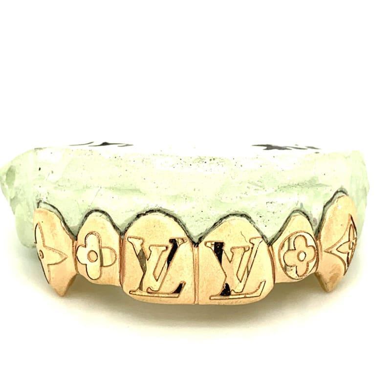 6pc Gold Lasered Top Grillz - Seattle Gold Grillz