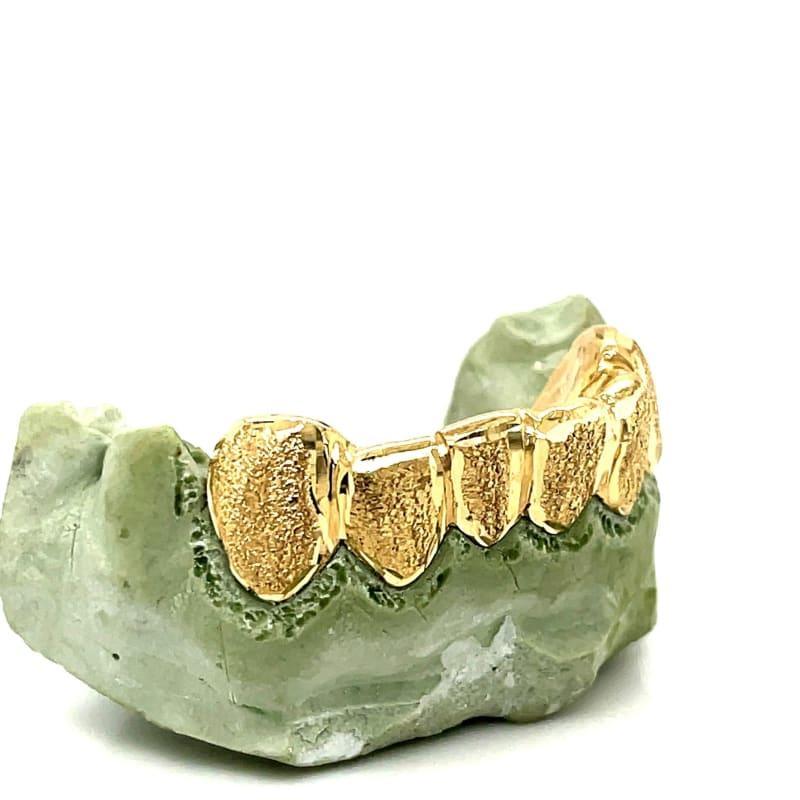 6pc Gold Polished Dusted Grillz - Seattle Gold Grillz