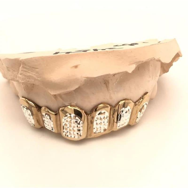 6pc Gold Two Toned Cut Grillz - Seattle Gold Grillz