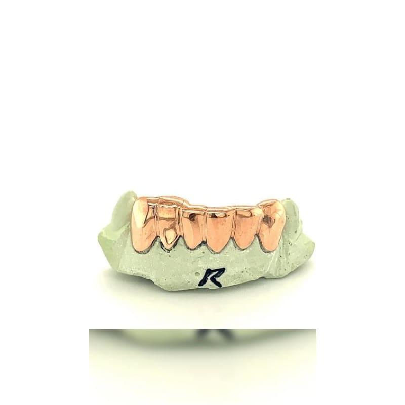 6pc Rose Gold Bottom Grillz - Seattle Gold Grillz