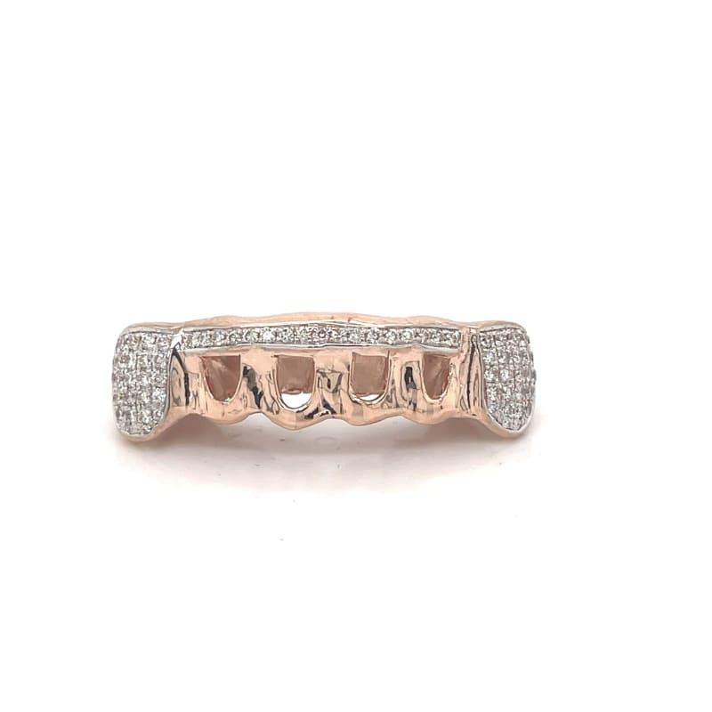 6pc Rose Gold Diamond Open Face Grillz - Seattle Gold Grillz