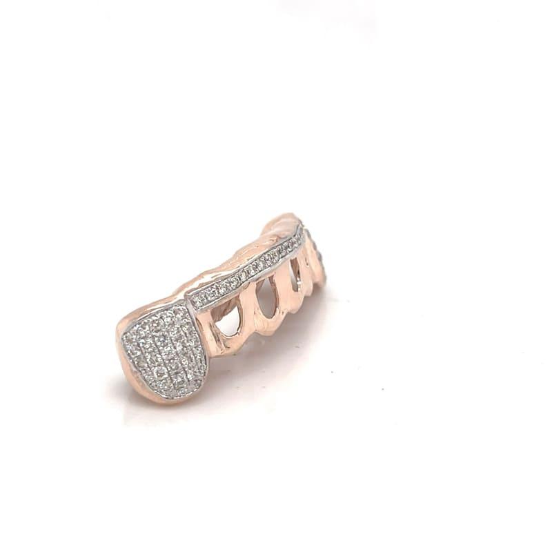 6pc Rose Gold Diamond Open Face Grillz - Seattle Gold Grillz