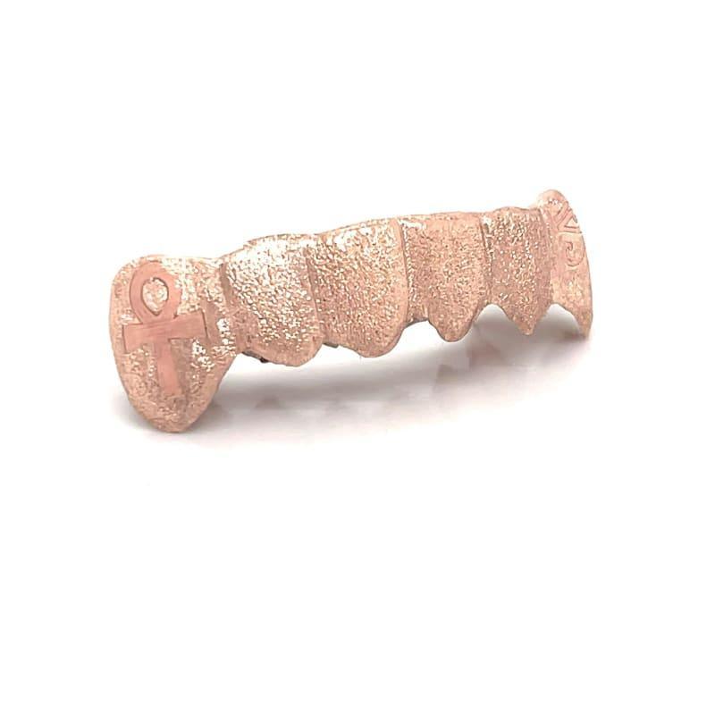 6pc Rose Gold Dusted Ankh Grillz - Seattle Gold Grillz