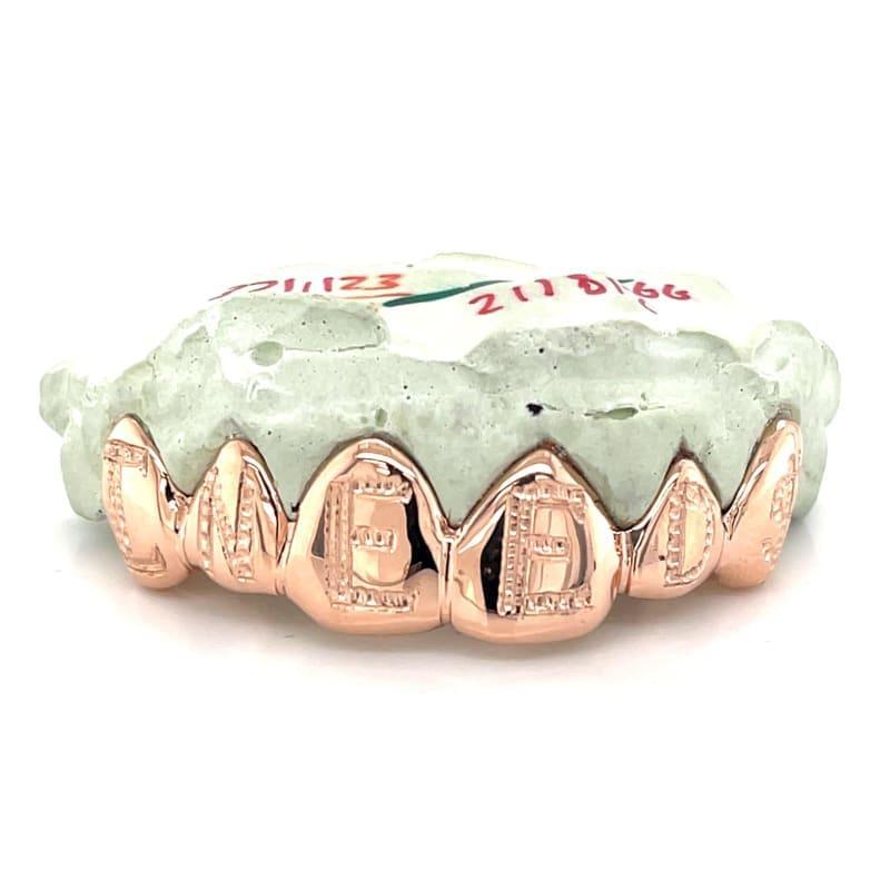 6pc Rose Gold Initial Grillz - Seattle Gold Grillz