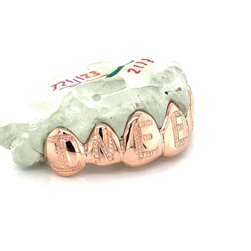 6pc Rose Gold Initial Grillz - Seattle Gold Grillz