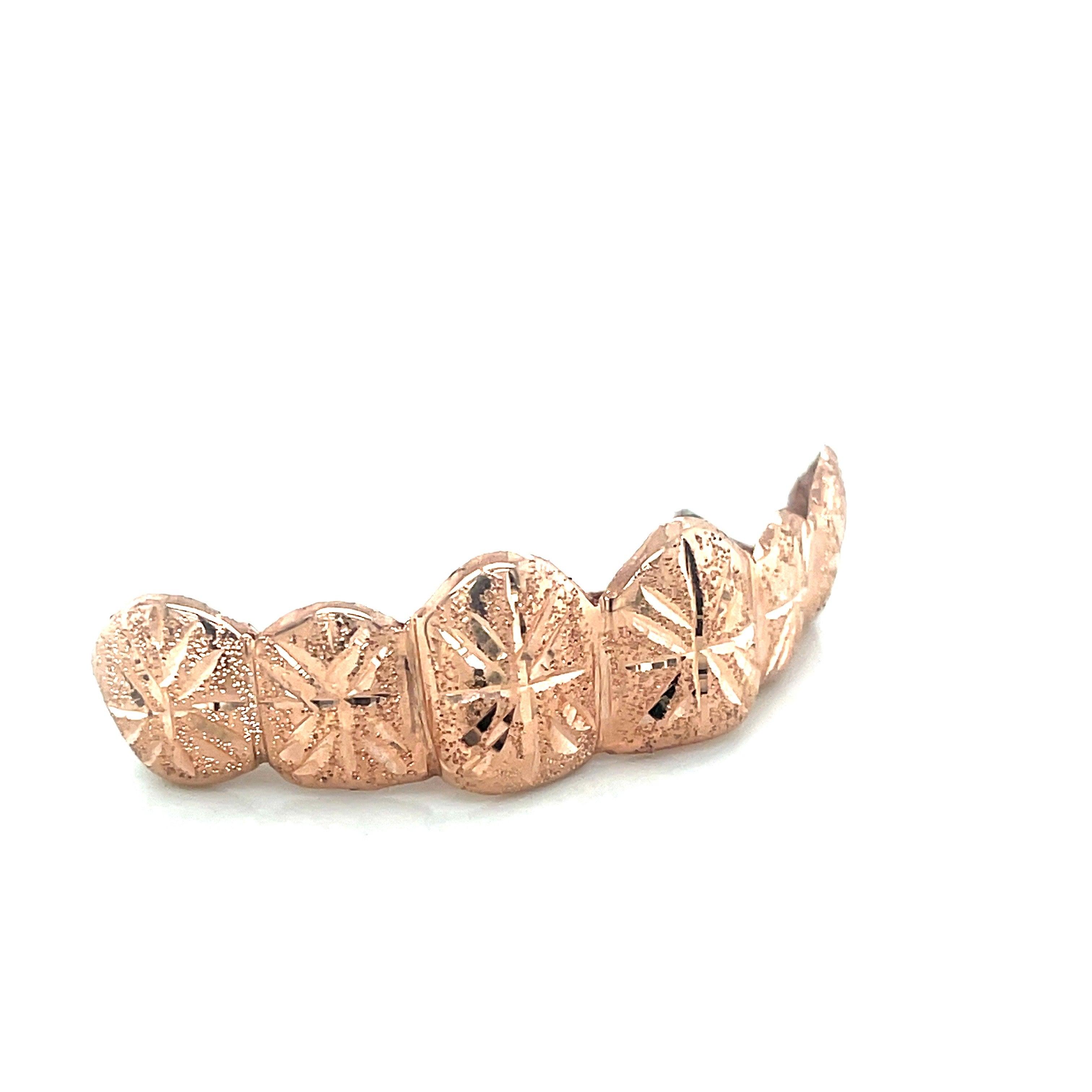 6pc Rose Gold Snowfall Top Grillz - Seattle Gold Grillz